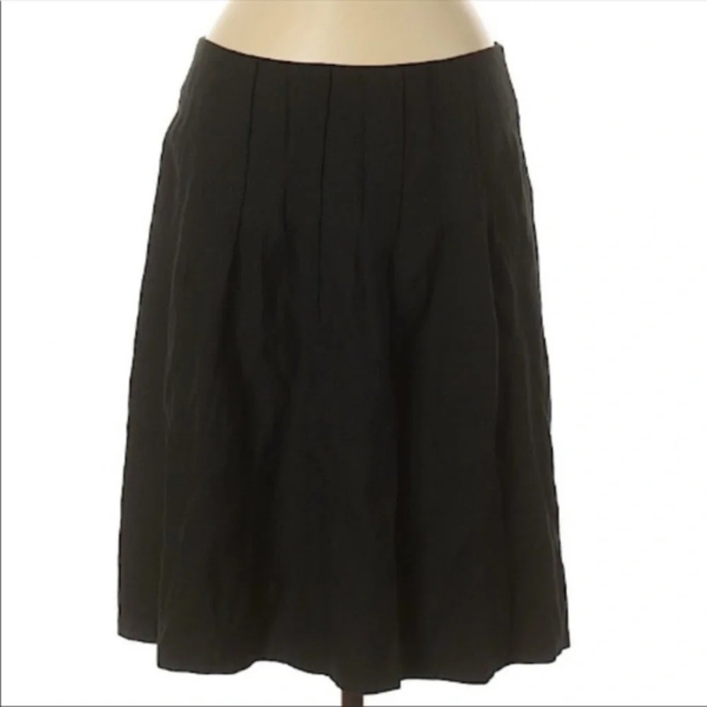 CABI THEATER CRINKLED PLEATED METALLIC SHEEN SKIRT BLACK GRAY DARK ACADEMIA 4